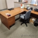 Medium Maple L Suite Office Desk w/ Client Knee Space 72x78 apx